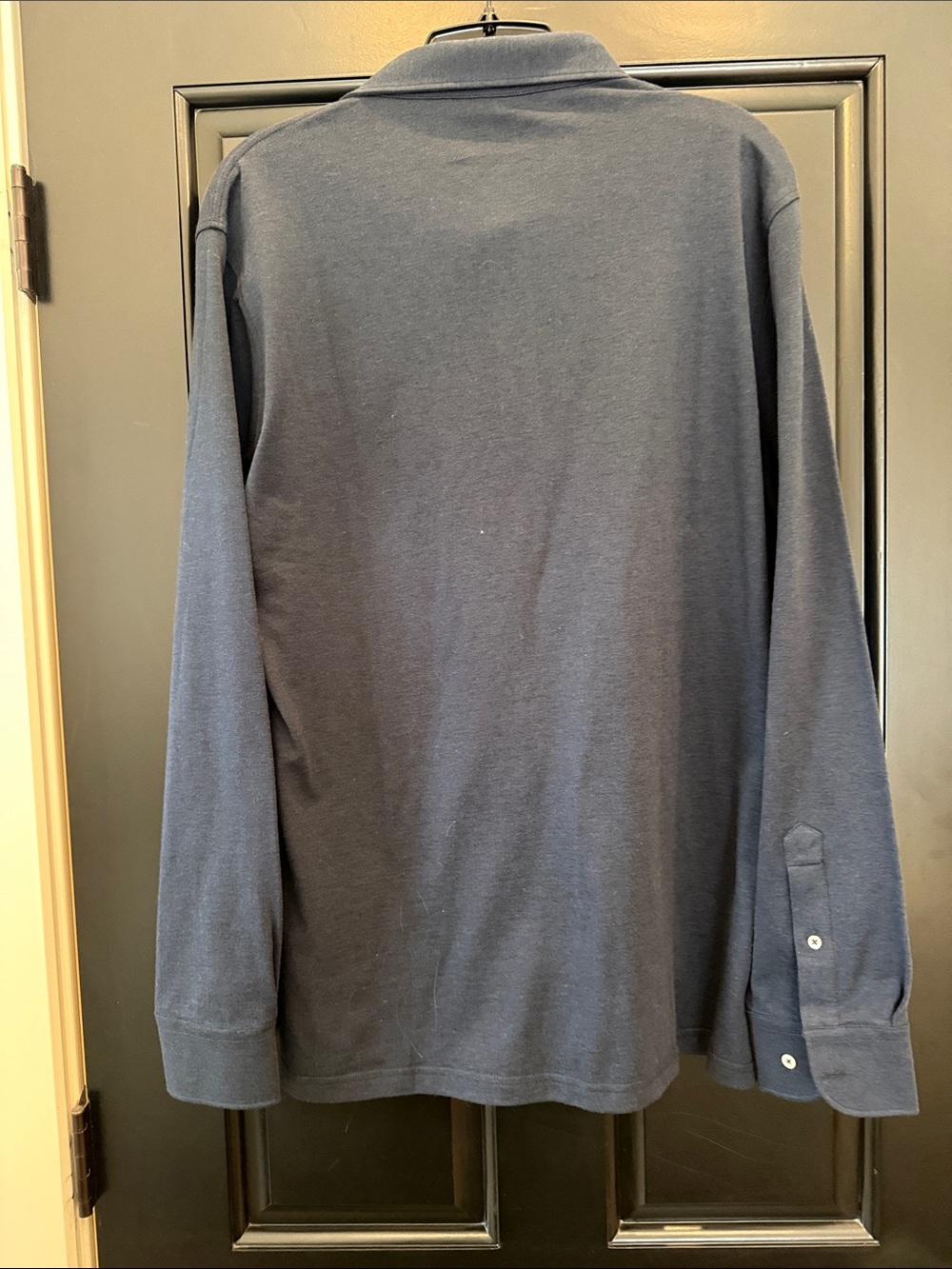 Peter Millar Long-Sleeve Polo Shirt - Navy Blue - Picture 3 of 3